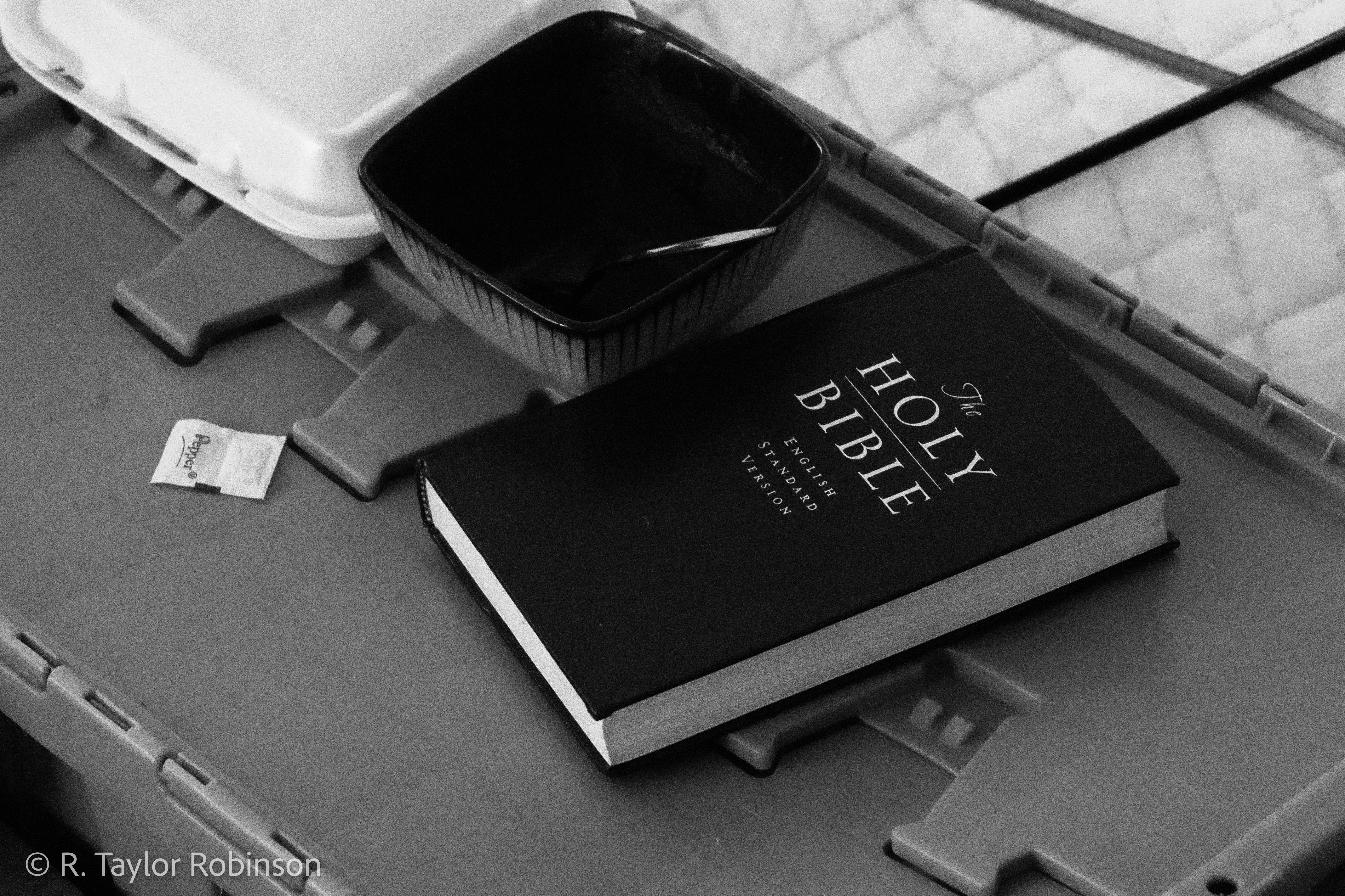 A bible, which Gonzalez said he reads every day, sits on top of a container on the right side of the tent. "I used to pray with him every night, and come to find out he didn't know how to write that well, so I wrote his paperwork out," Gonzalez said about helping him file his appeal. The kid got out.